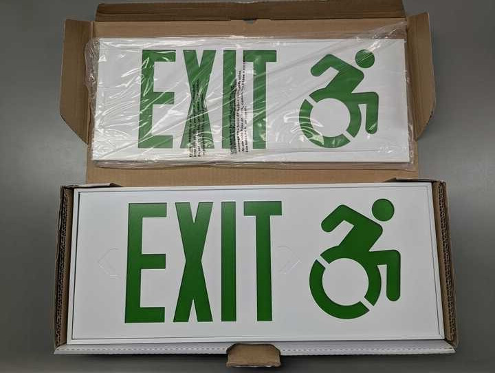 COMPASS CSAUDG ALUMINUM LED EXIT SIGN - GREEN