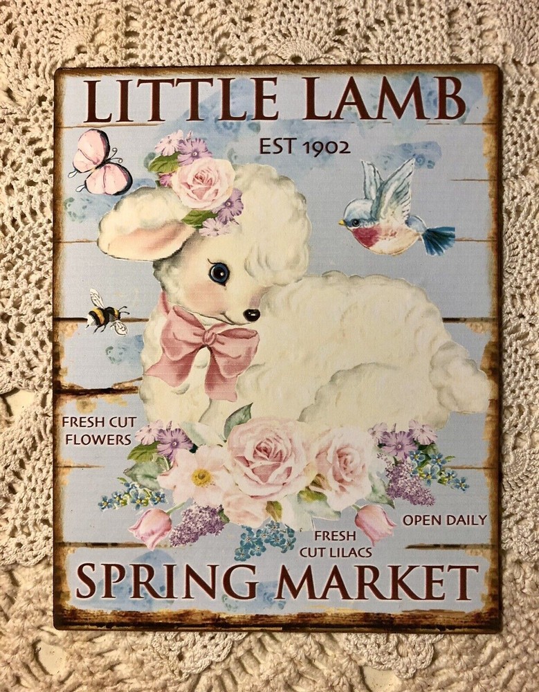 Little Lamb Spring Market, Canvas Board Sign