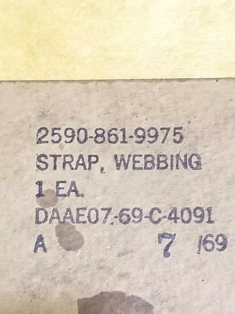 Vietnam NOS in Box Strap Webbing 1EA. Dated 1969