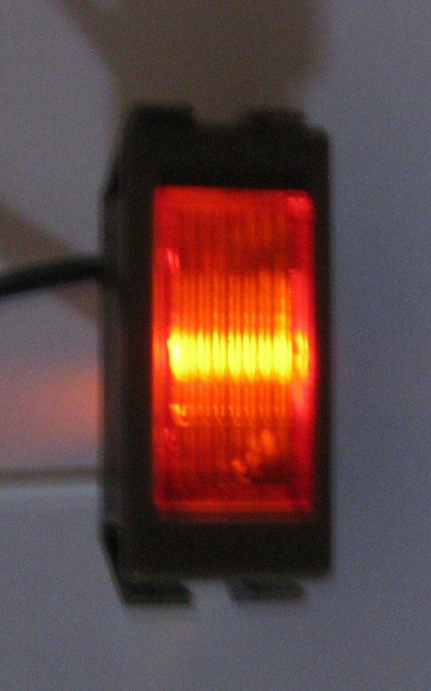 Red Rectangular Panel Mount Indicator Light - 125V - 0.25" Terminals - Chicago