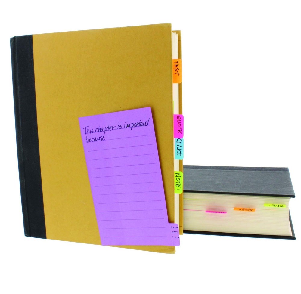 Redi-Tag Divider Sticky Notes, Tabbed Self-Stick Lined Notepads, Adhesive Not...
