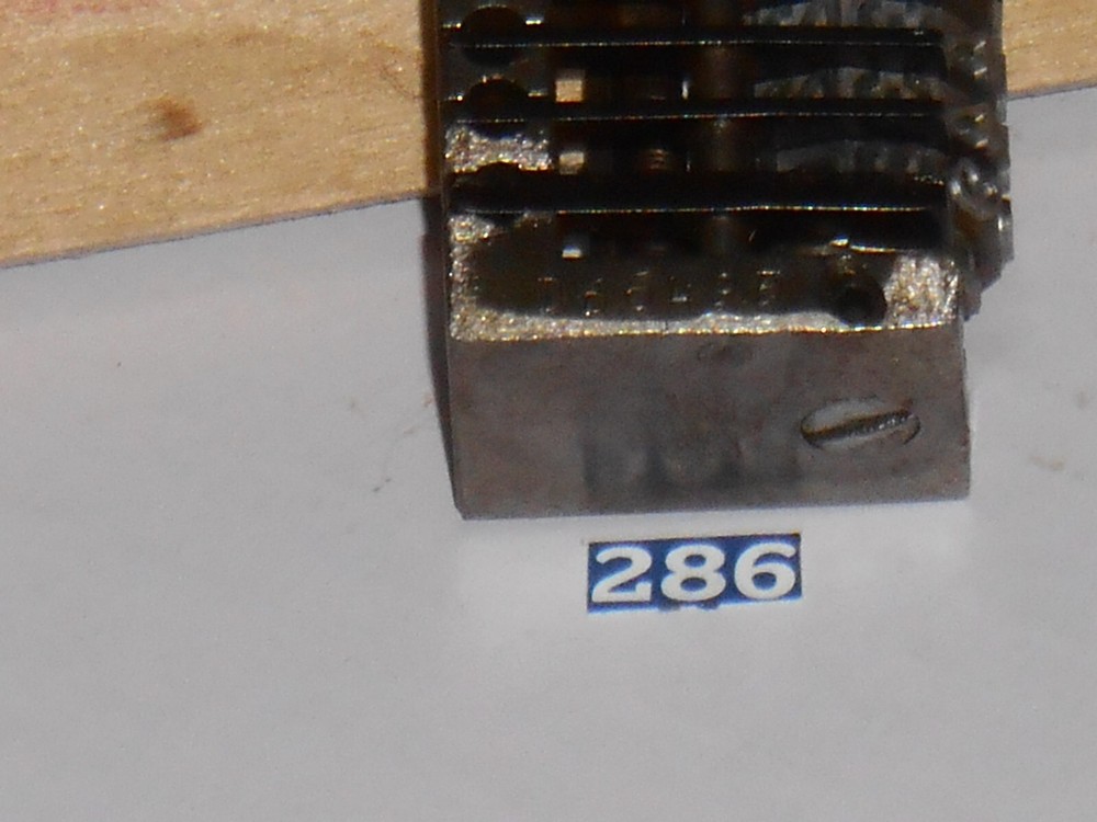 WMA | letterpress numbering machine | 286