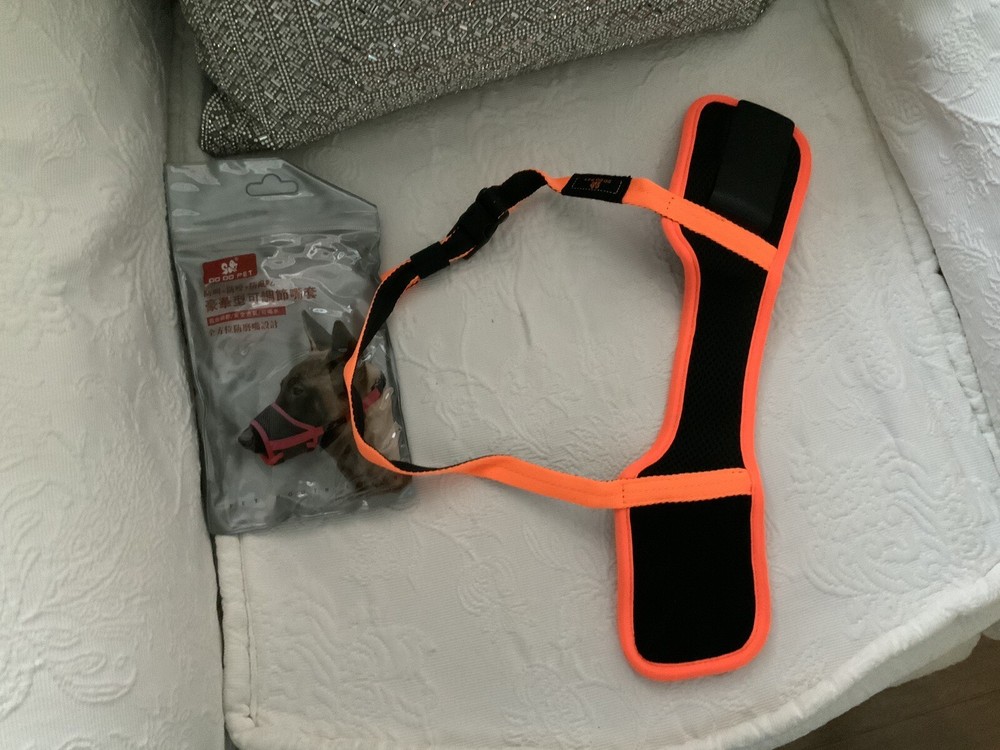 MUZZLE MESH Dog Pet adjustable strap anti bite bark chew Safety soft breathable