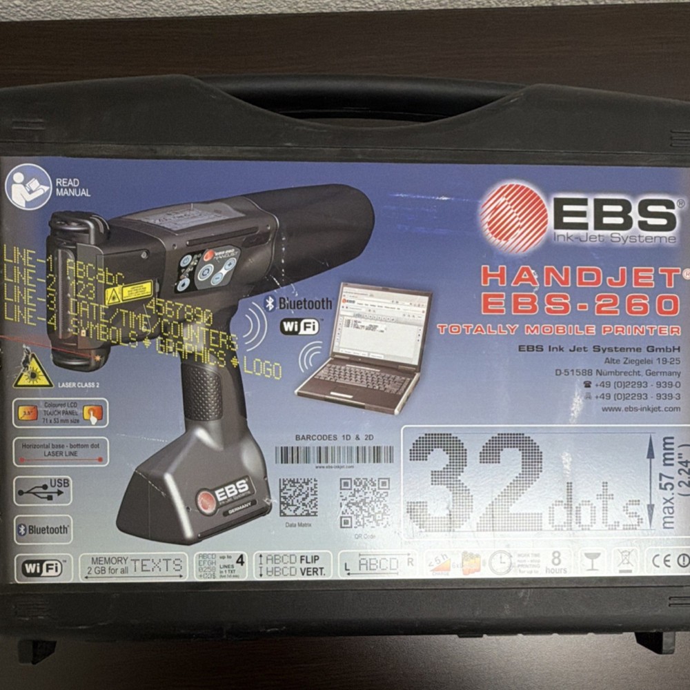 EBS EBS-260 Mobile Industrial Inkjet Printer with Case & Accessories