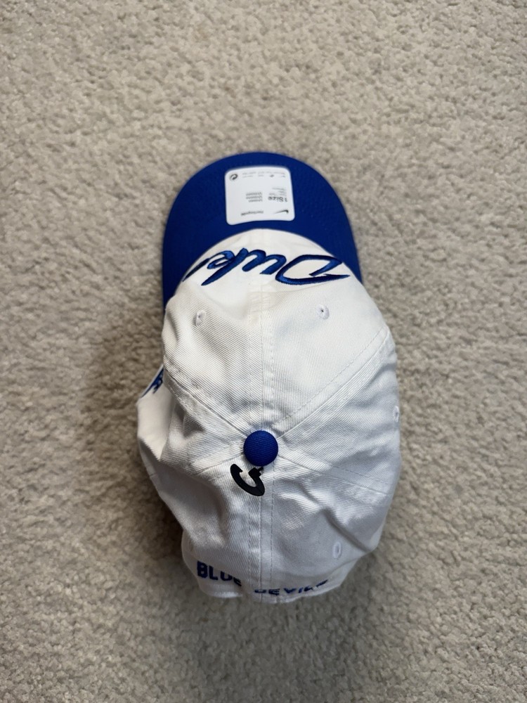 Nike Two Toned Embroidered Duke Blue Devils Baseball Dat Hat Cap White/Blue