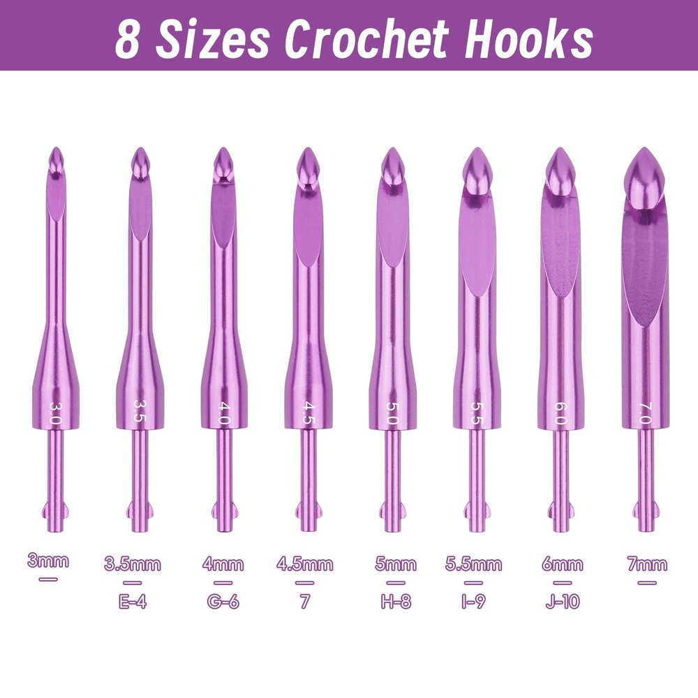 BsHooker Interchangeable Crochet Hooks Set with Case Inline Crochet Hooks Siz...