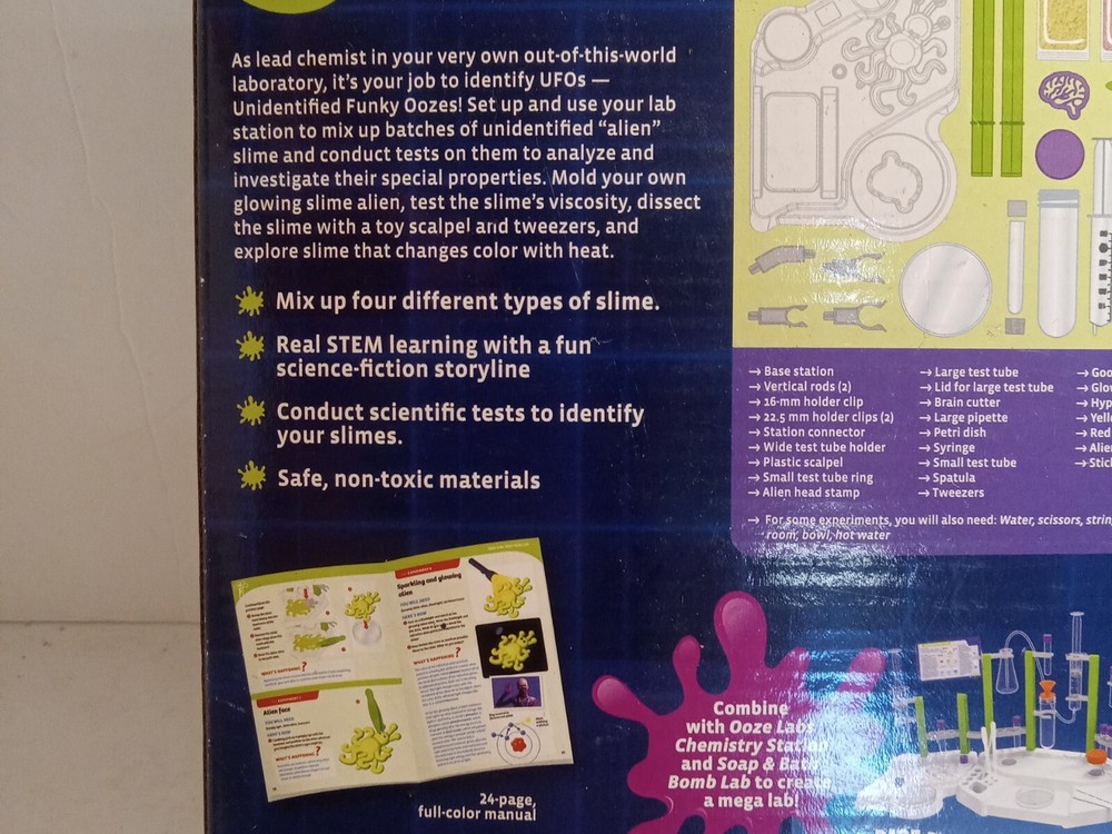2019 Ooze Labs Alien Slime Lab Science Experiment Kit & Lab Setup Complete