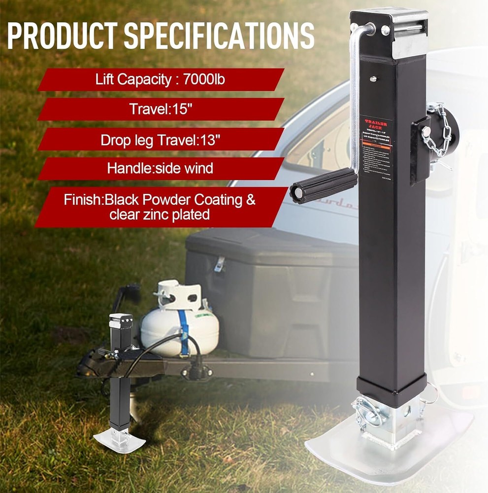 28" Lift 8000lbs Swivel Trailer Jack Tongue Weld-on Pipe-mount Stand Drop Leg