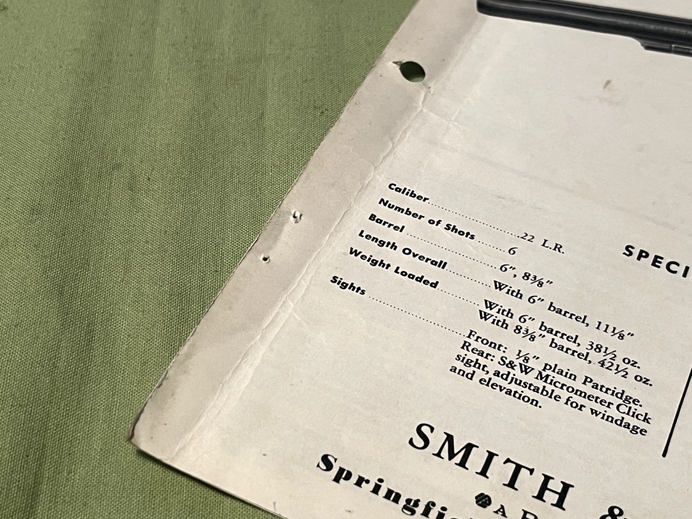 USED ORIGINAL SMITH & WESSON MODEL 17 INSTRUCTION MANUAL OWNERS BOOK .22 LR