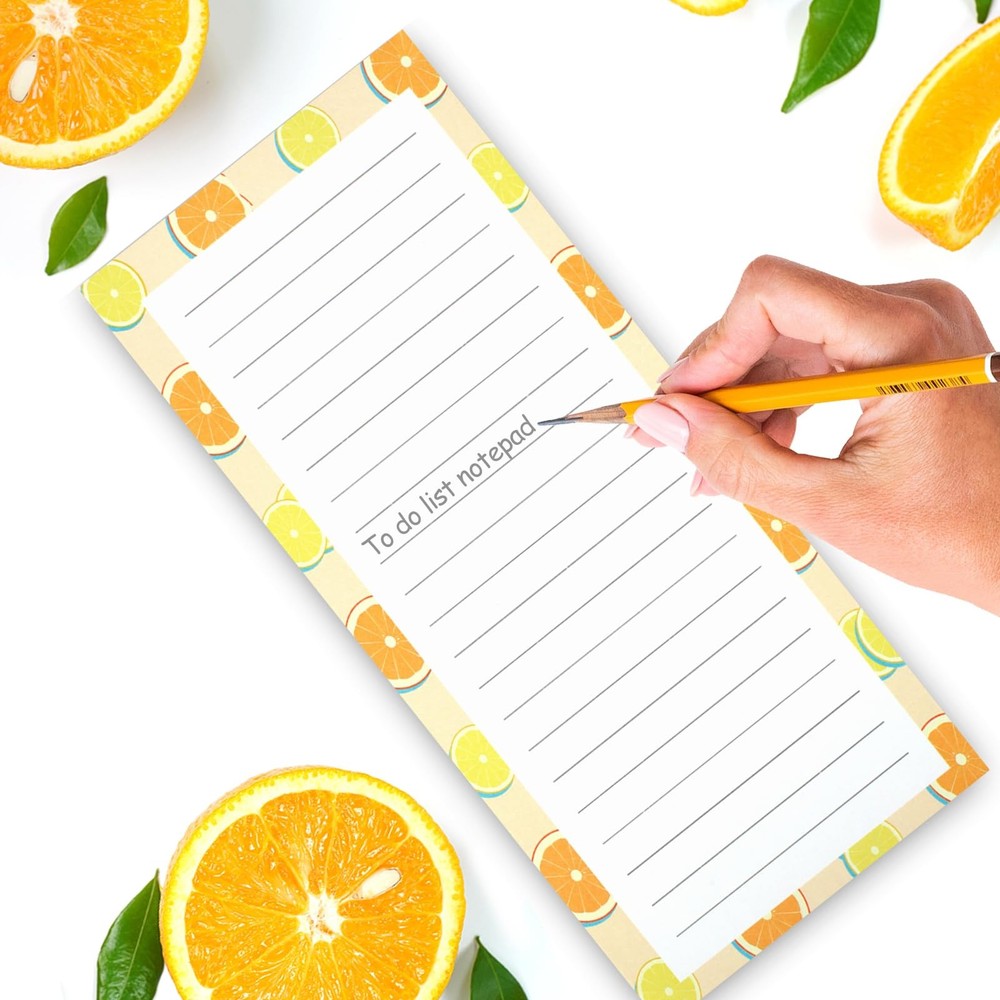 Joyberg 9 Pack Magnetic Notepads for Refrigerator Fruit Design 25 Sheets