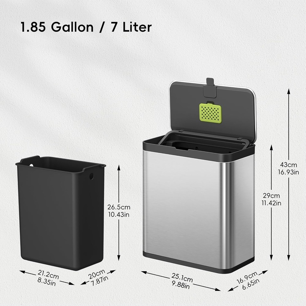Versatile Kitchen Compost Bin with Removable Inner Bucket for Easy Cleaning