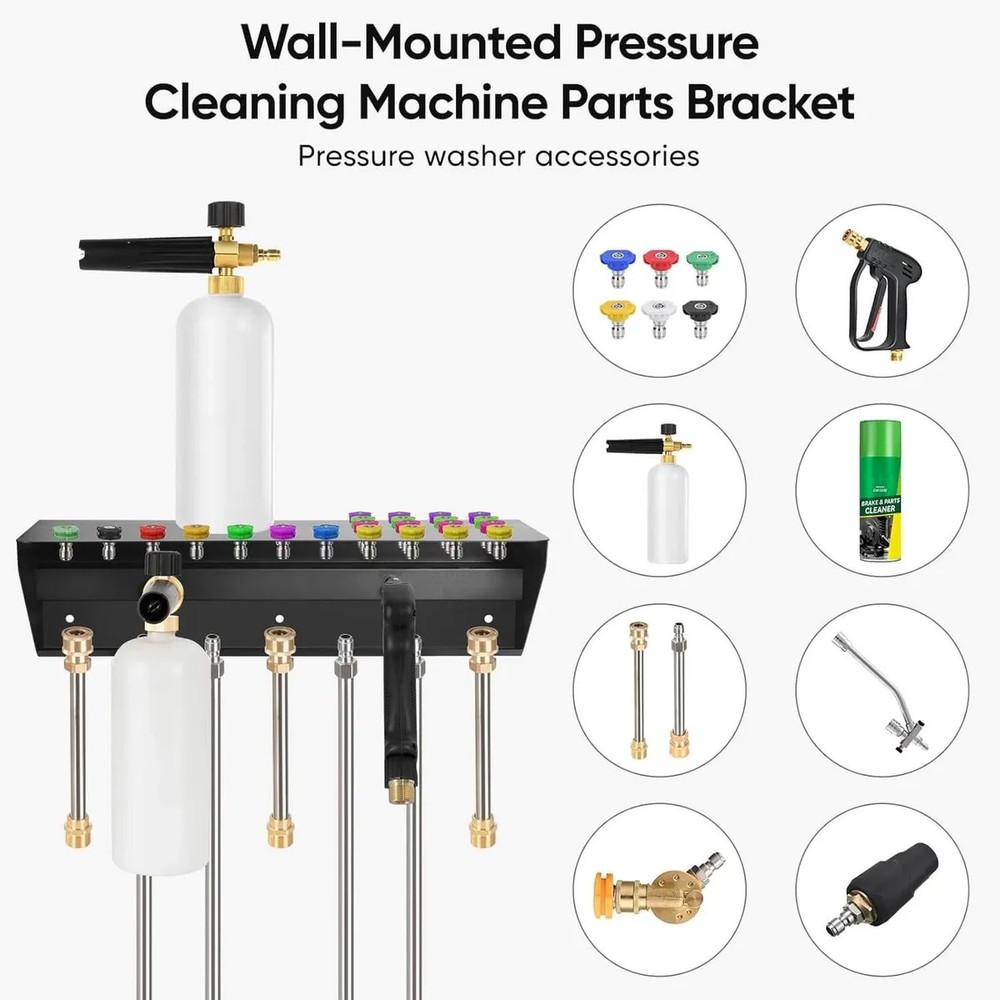 High-Pressure Washer Gun Stand With Platform, Accessory Storage Fits 1/4-Inch
