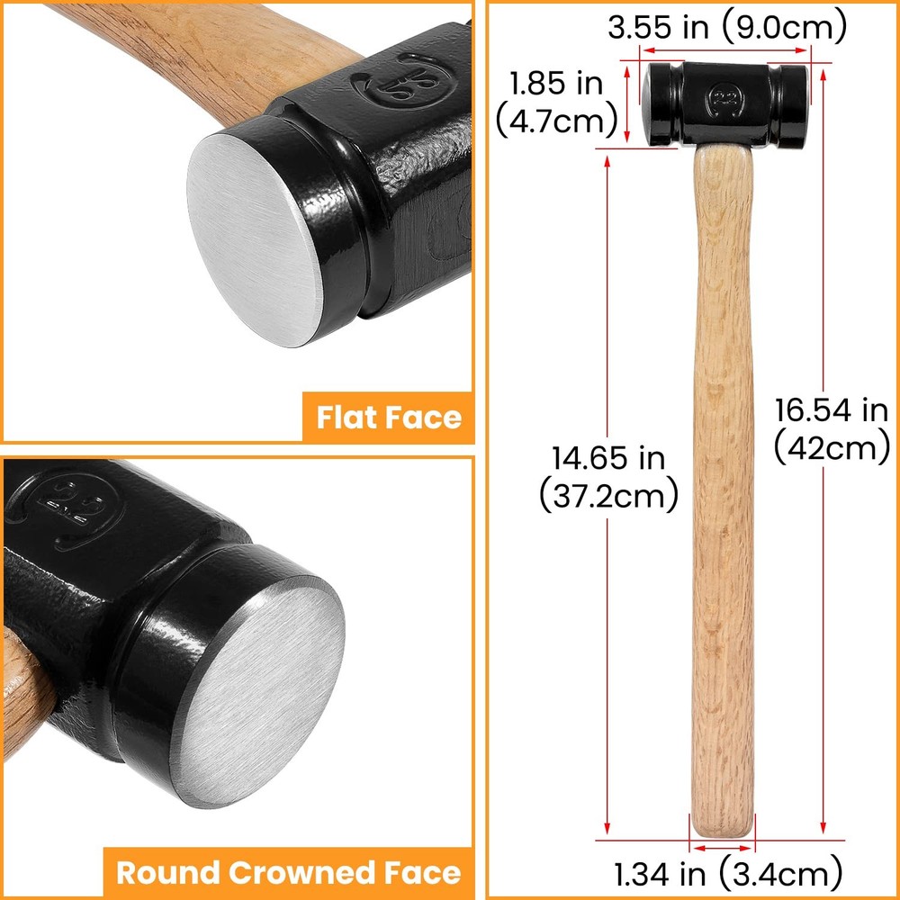 61B 36oz Handmade Rounding Hammer for Blacksmith Horseshoer & Farrier Forge Tool