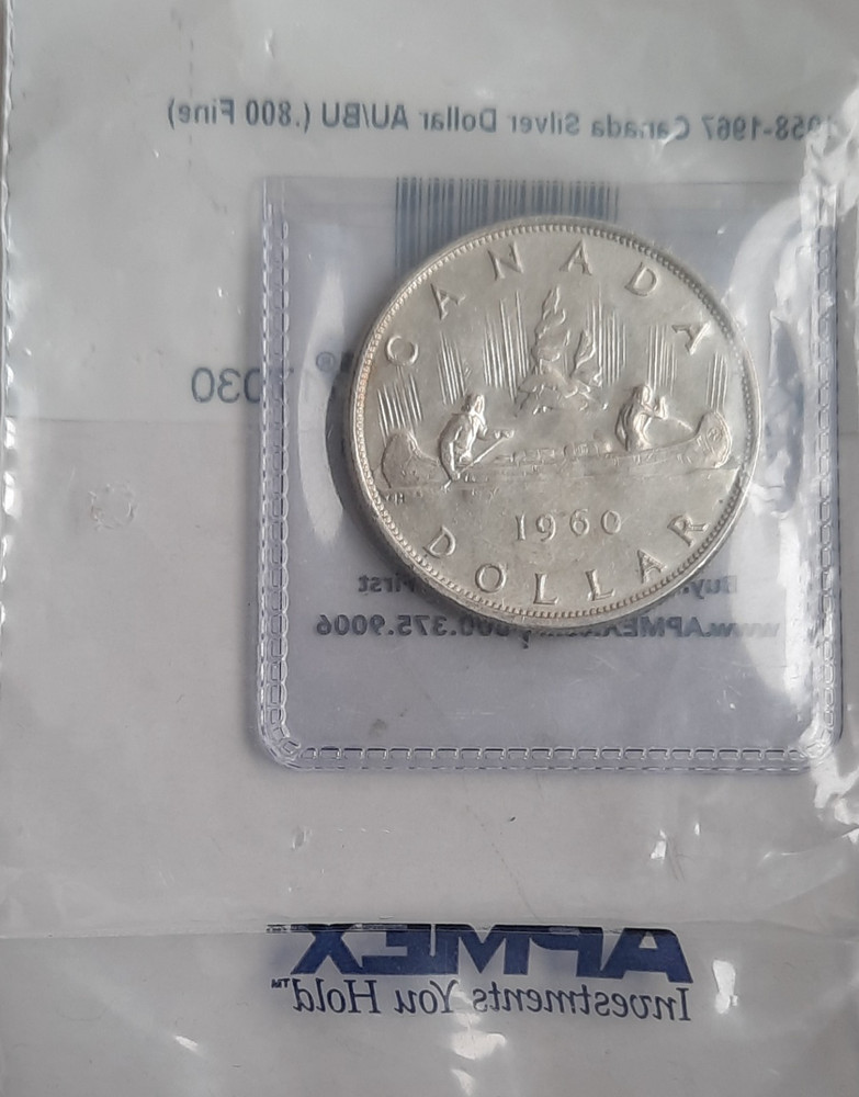 1960 Canada Silver Dollar – AU/BU – 80% Silver