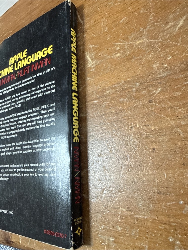 Apple Machine Language (Don & Kurt Inman) 6502 Assembly / Mini-Assembler