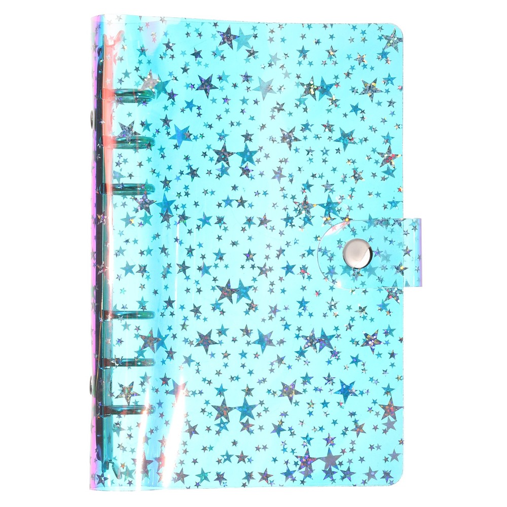 A6 Binder Cover, Stars Refillable Notebook Shell with Snap Button, Laser