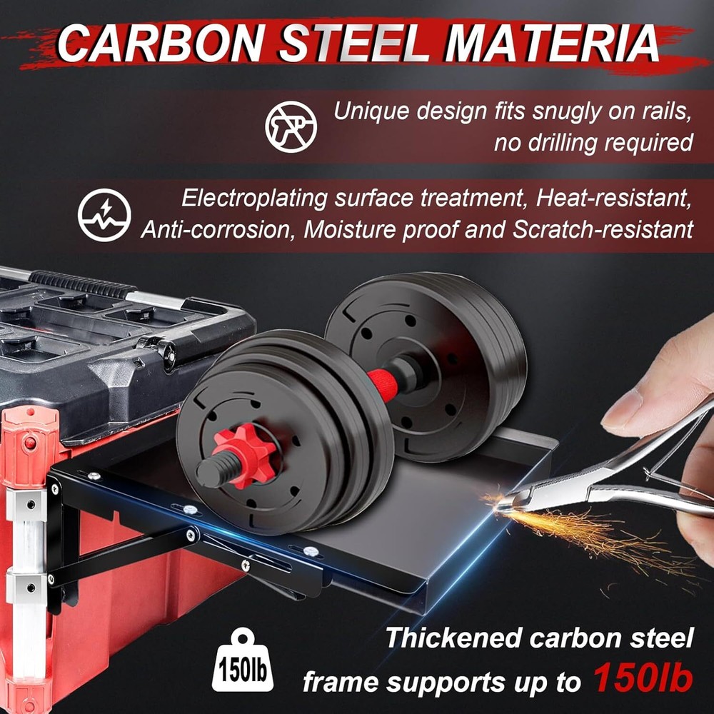 Folding Table Fits for Milwaukee Packout Toolbox,Powerful Magnetic Tool Tray Sid