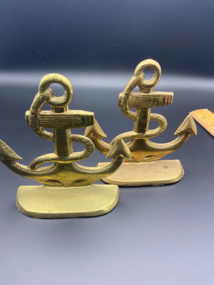 Brass Anchor Book Ends "Read"