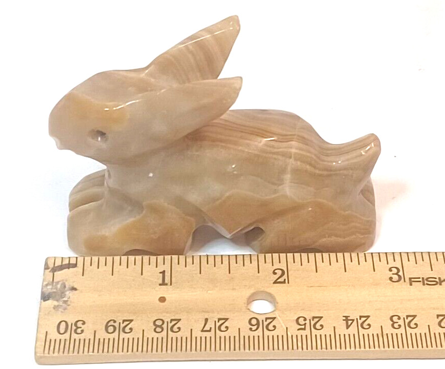 Carved Stone Rabbit 2.75" Long 2" Tall