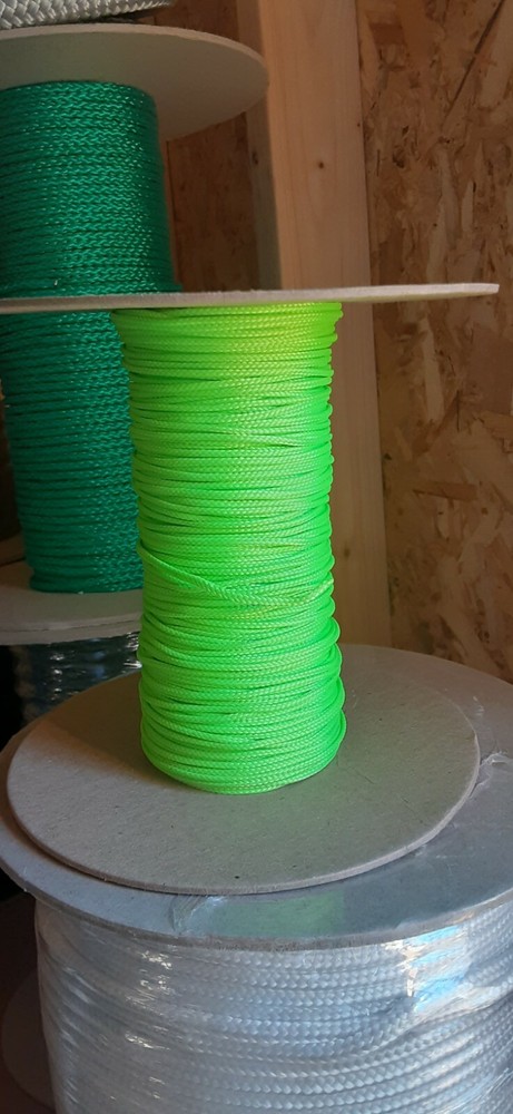2mm x 960 ft. Rope/Twine Spool.Polyester. Lime. Made in USA