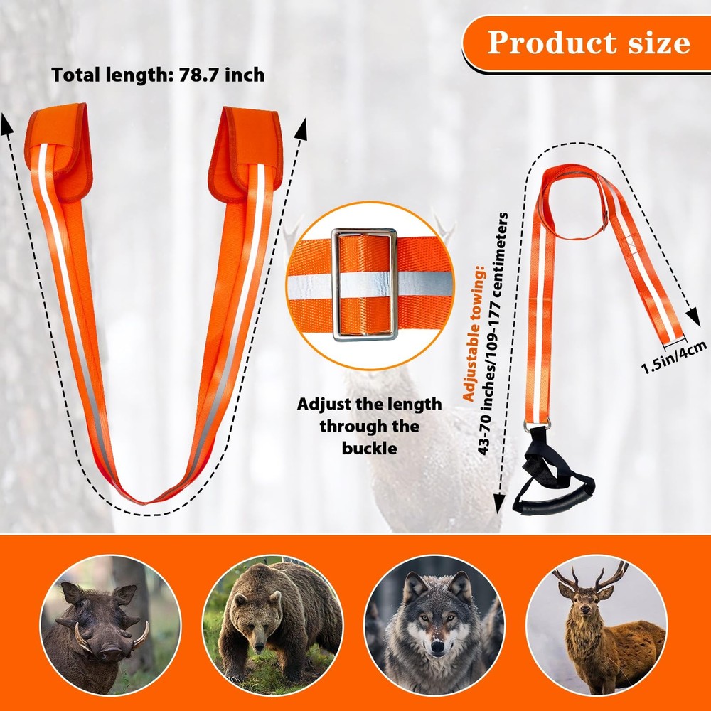 Vecacosic Deer Drag Strap And Harness Heavy One Size, Shoulder
