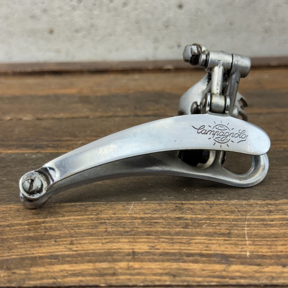 Vintage Campagnolo Record Front Derailleur Bottom Pull Flat Cut Out Clamp C2