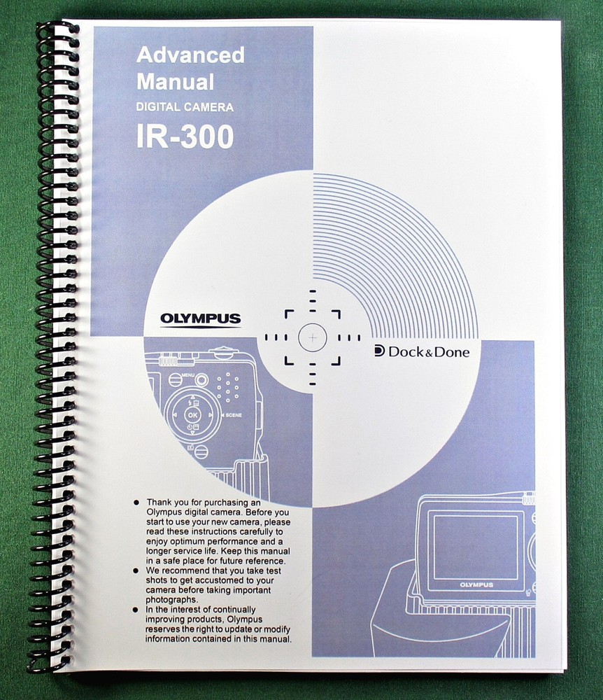 Olympus IR-300 Advanced Instruction Manual: 182 Pages and Protective Covers!