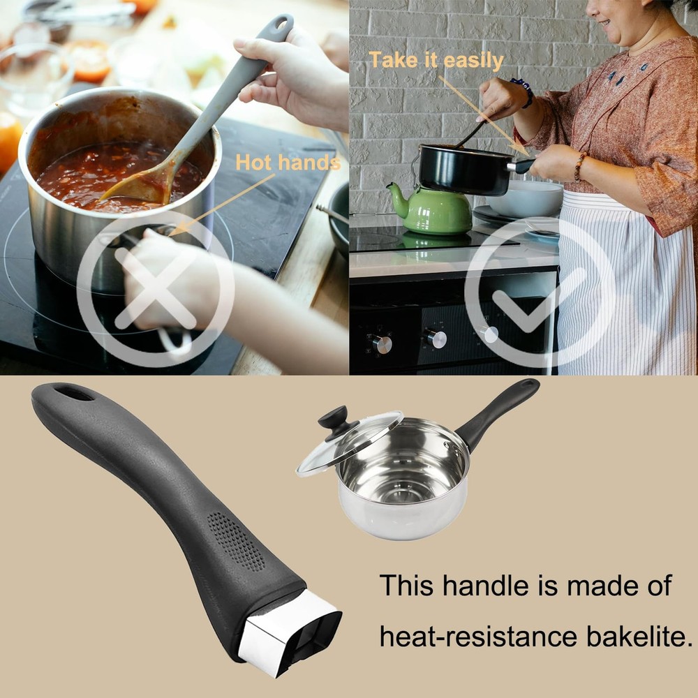 LIFTATAPA Bakelite Pot Handle, Scald-Proof Long Handle Replacement Black