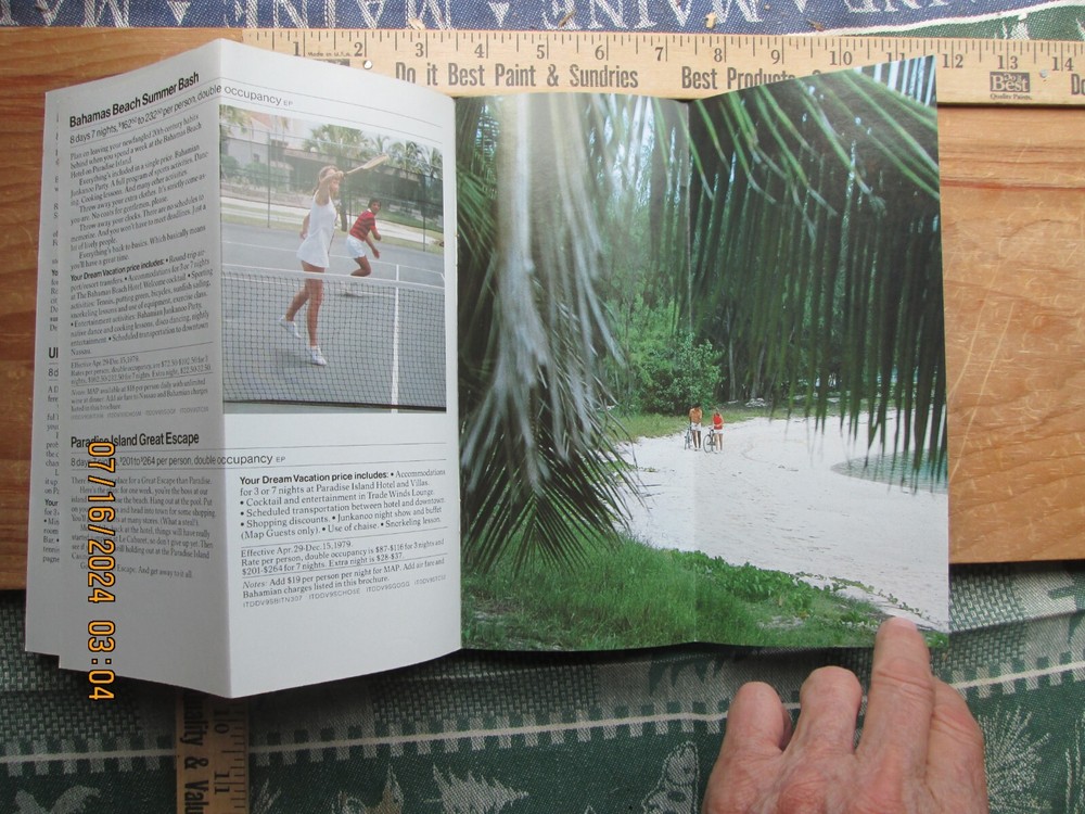 Delta dream vacations Bahamas 1979 brochure