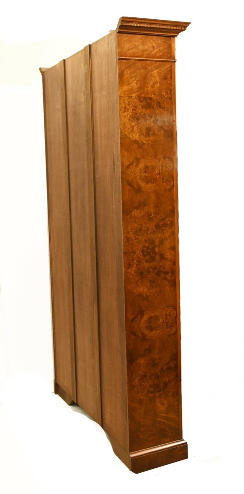 Pair Walnut Bookcases - Regency Sheraton Open Front