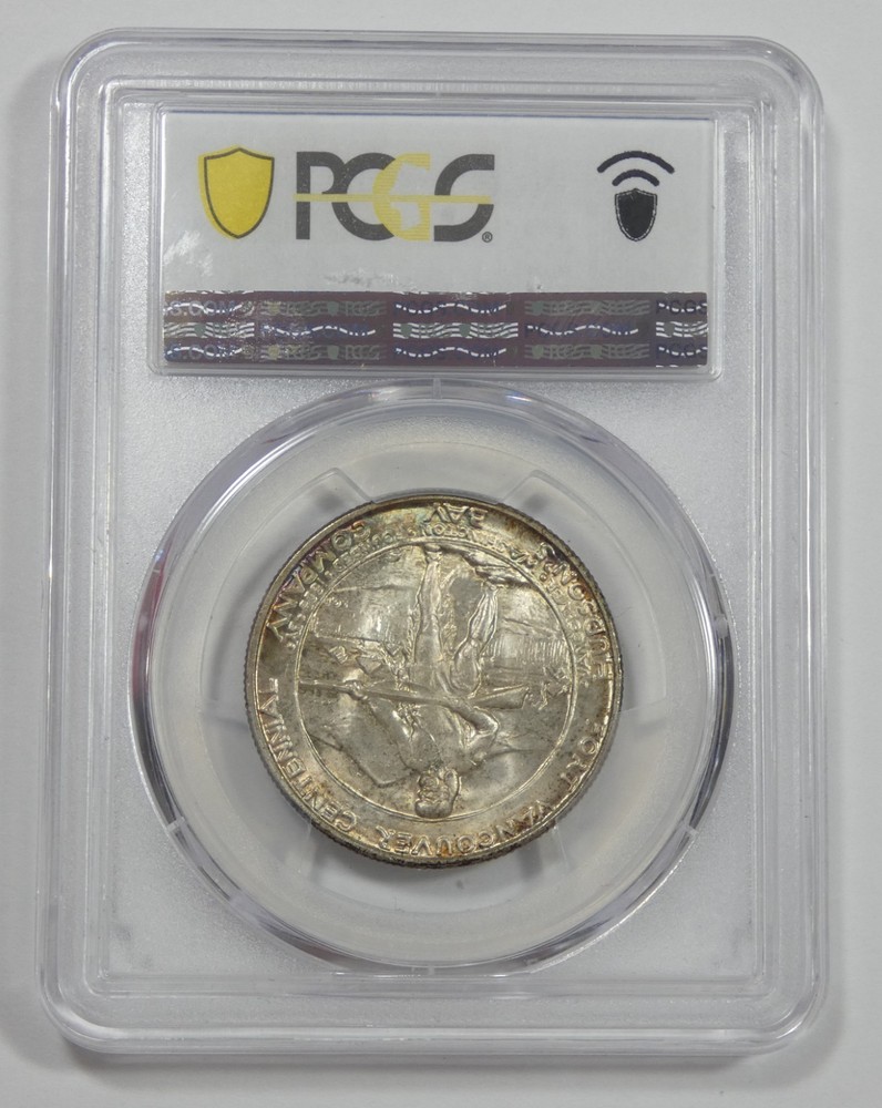 1925 Fort Vancouver Centennial Silver Commem 50c CAC & PCGS Secure Plus MS 67