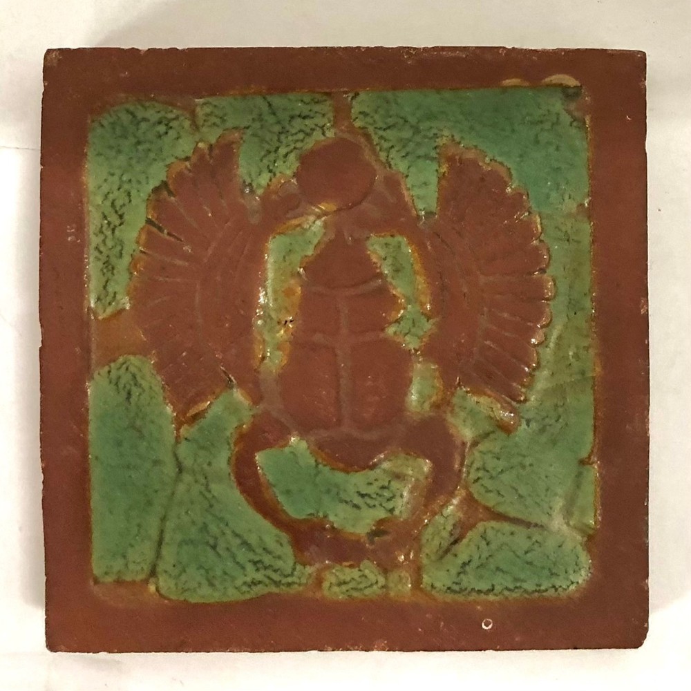 Vintage Tile with Scarab Beetle