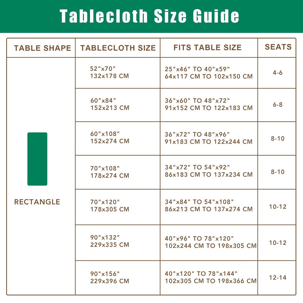 2 Pack Fall Tablecloth Textured Fabric 60x108 Inch Rectangular, Rust Thanksgi...