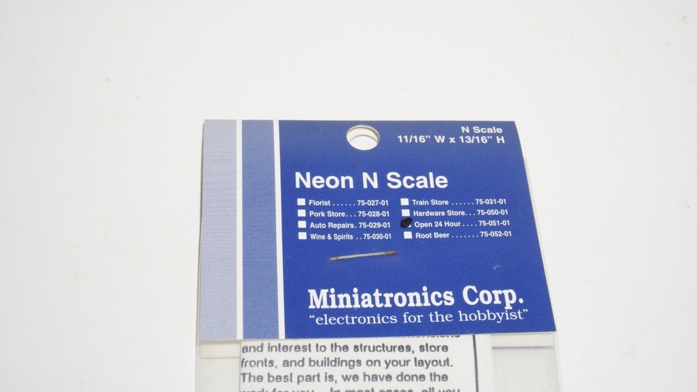 N Scale Miniatronics Open 24 Hours Light Rare 75-051-01