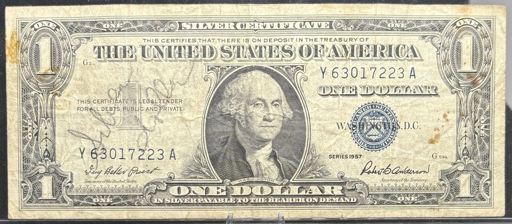1957 $1 Note Silver Certificate, #Y63017223A! 🔥🔥