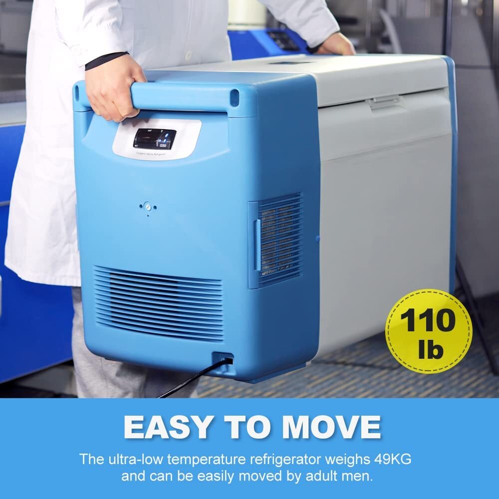 -86℃/-112℉ 20L Portable Ultra Low Temperature Freezer Laboratory Samples Storage