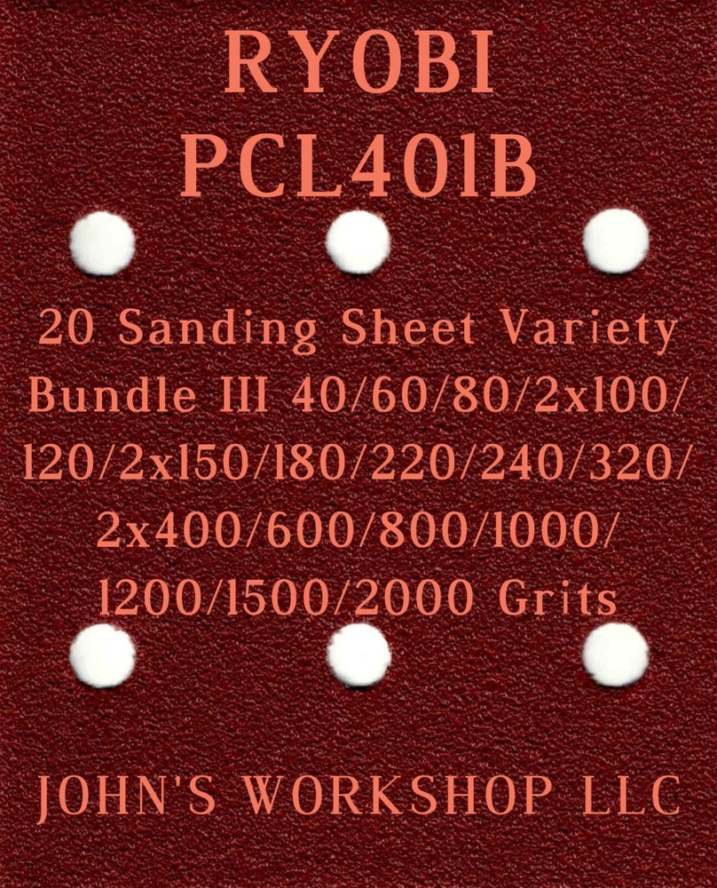 RYOBI PCL401B - 17 Different Grits - 20 Sheet Variety Bundle III