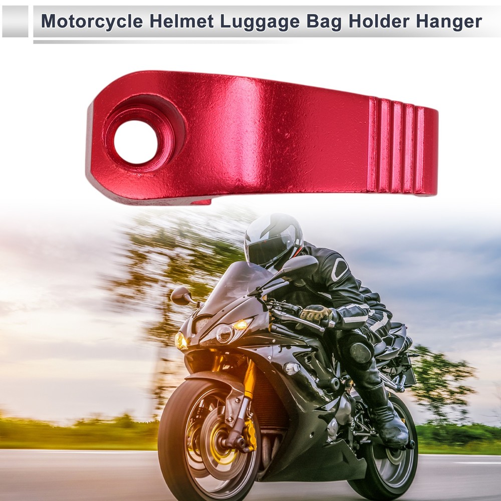 Rectangular helmet hanger hook for scooter bike, red, 1 set, 6mm