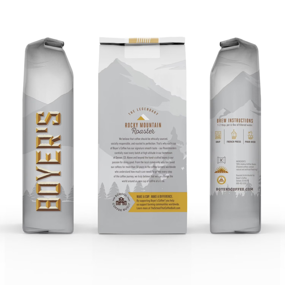 Boyers Light Roast Whole Bean, Hazelnut, 36 Oz.