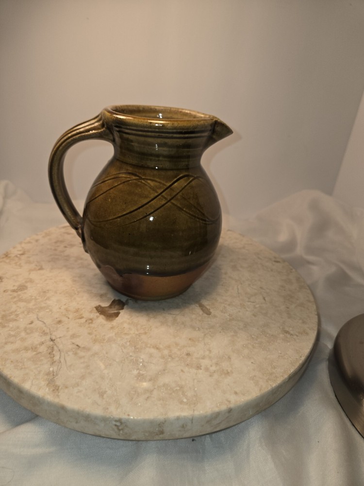 Beautiful Handmade Signed Drip Glazed Art Pottery Pitcher