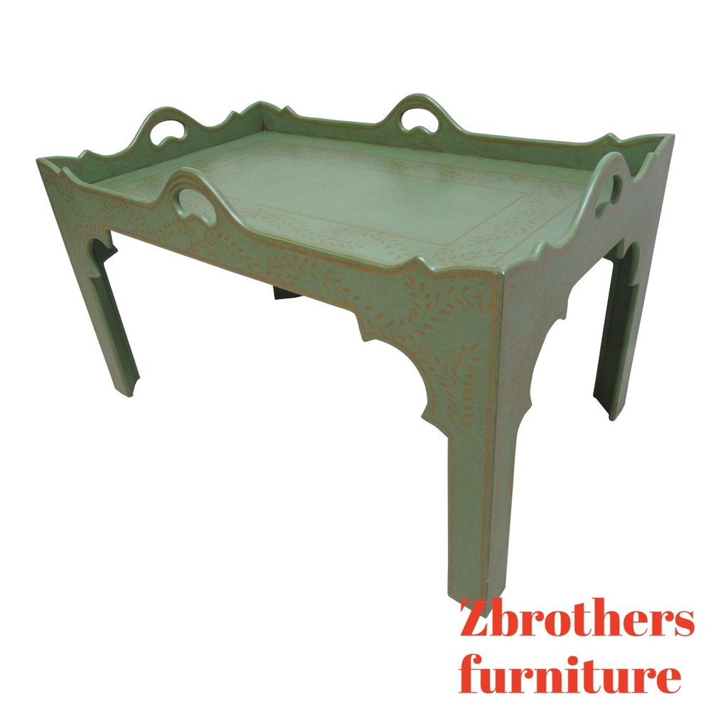 Niermann Weeks Paint Decorated Parson Tray Top Serving Coffee Table