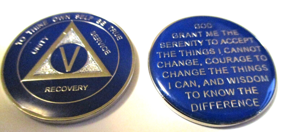 Coin Chip AA 4 Year Pink Gold Tri-plate Alcoholics Anonymous