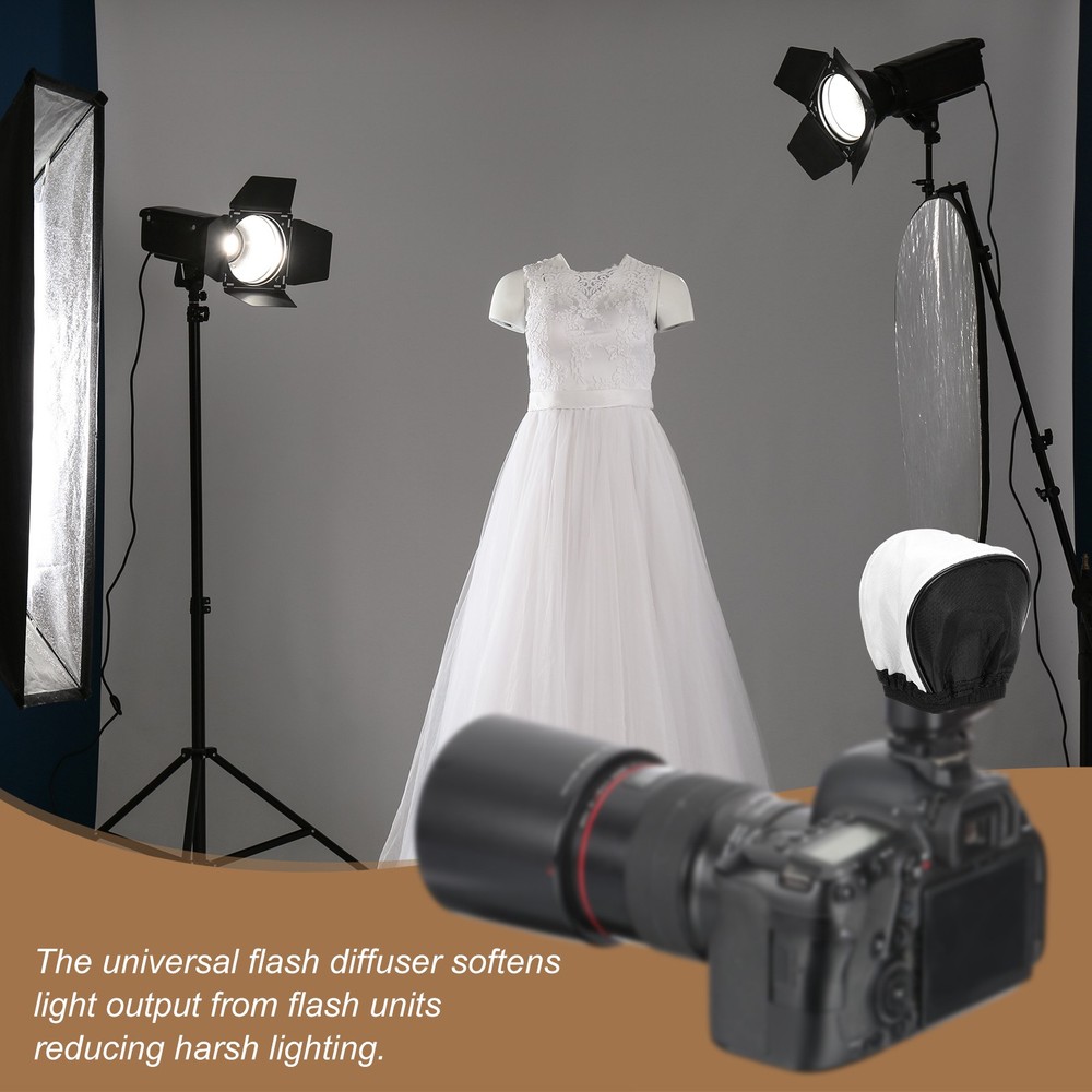 4pcs 3.5" x 2.4" Soft Mini Flash Bounce Diffuser Cap, for Flashlight, White