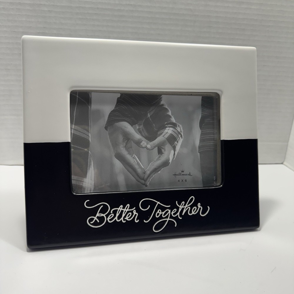 Hallmark “Better Together” Elegant Ceramic 4x6 Picture Frame, Black & White
