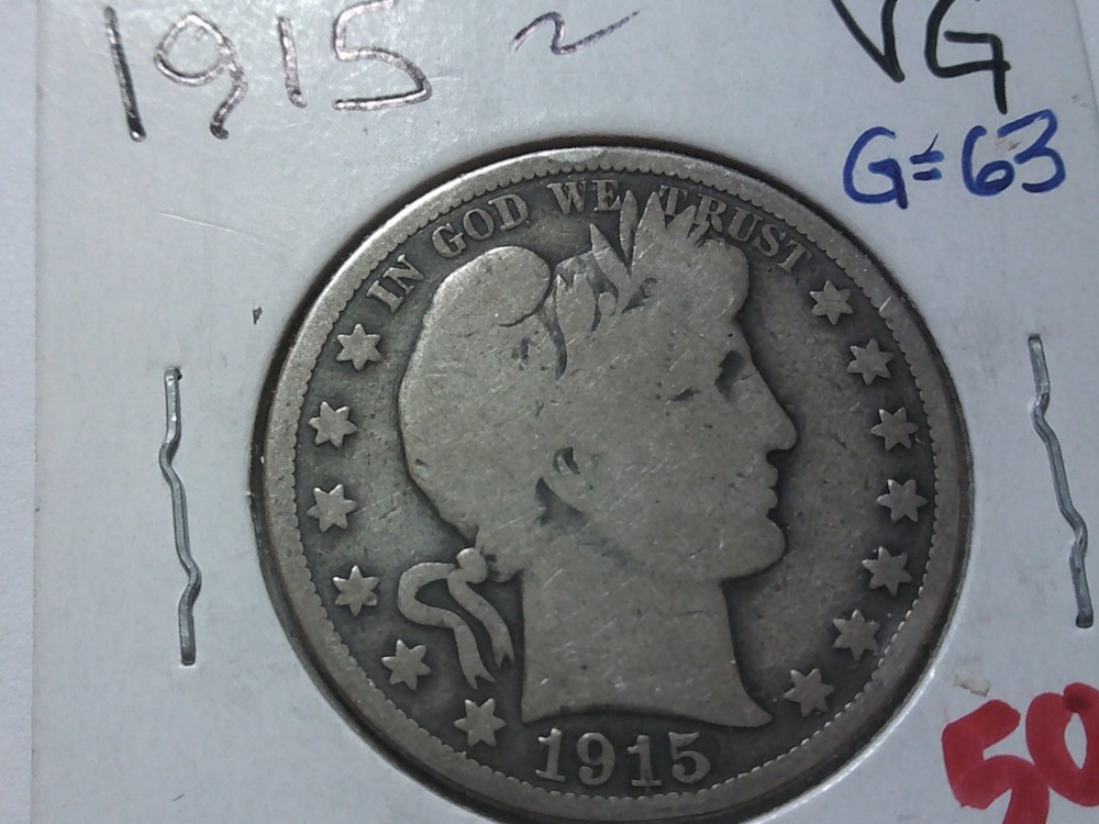 1915-P Barber Half Dollar  laz