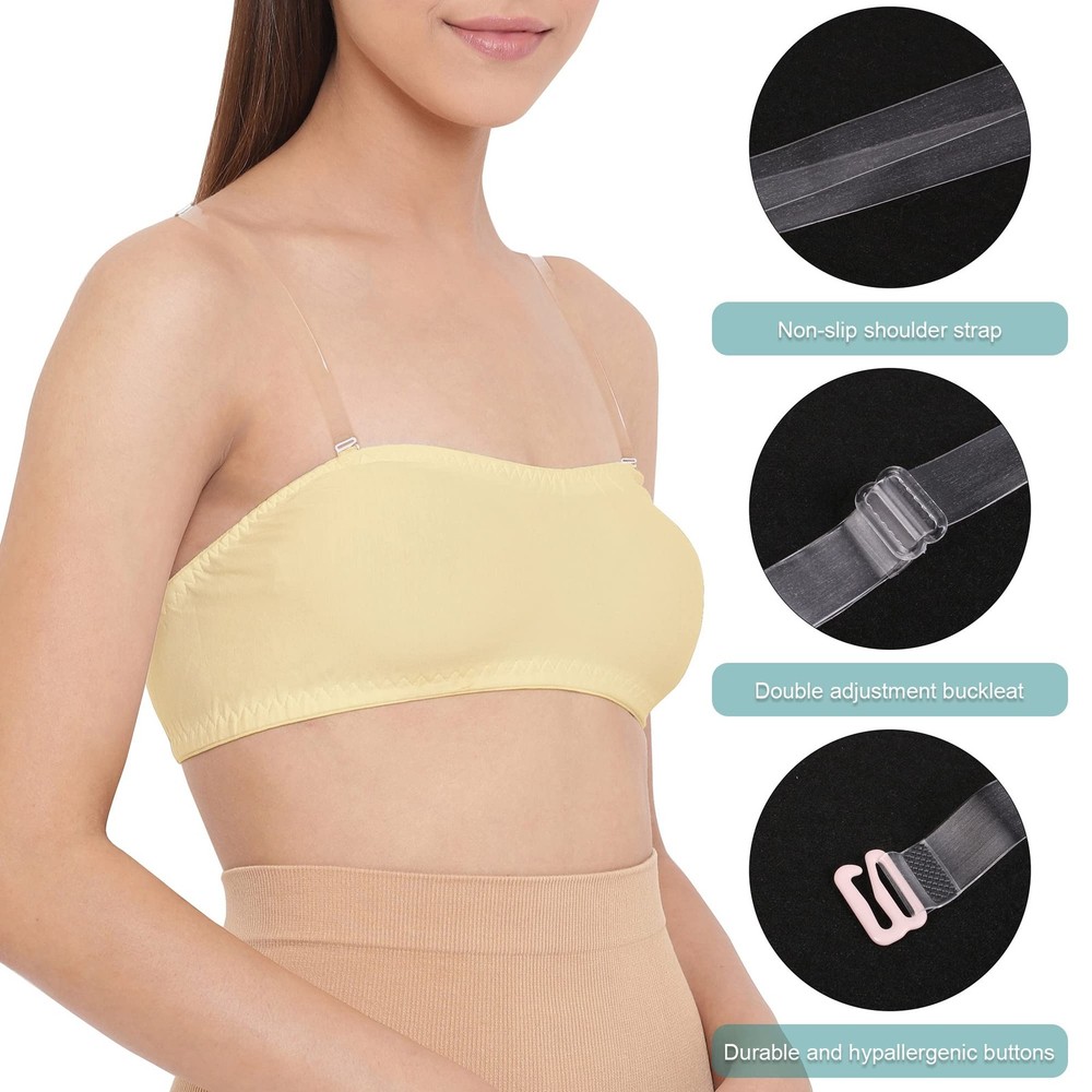 PHLSTYLE Clear Bra Straps, 12mm width, 3-pairs Width Straps