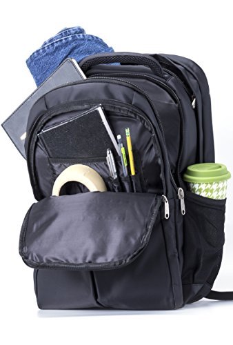 Office Factor Black Laptop Computer Backpack, Multi-functional bag-Lightweight