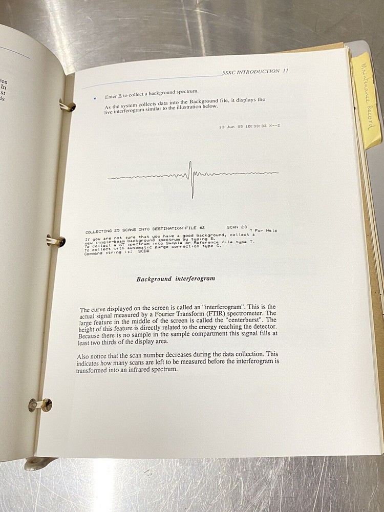 Nic Nicolet 5DXC Spectrometer -Users Guide / Manual / Instructions
