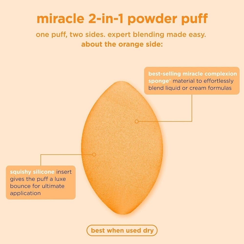 Real Techniques Miracle 2-In-1 Powder Puff, Dual-Sided, Full-Size Makeup...