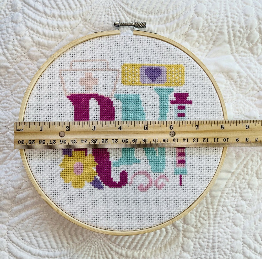 Handmade Completed Registered Nurse- Counted Cross Stitch